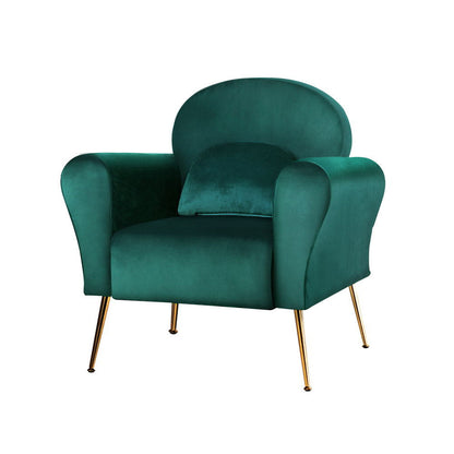 Artiss Armchair Green Velvet Caroline - Cosy Abode