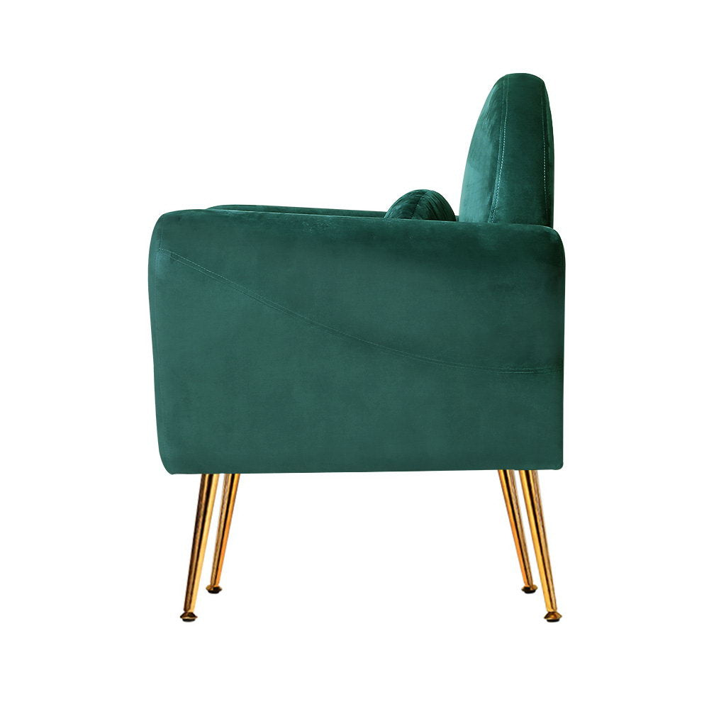 Artiss Armchair Green Velvet Caroline - Cosy Abode