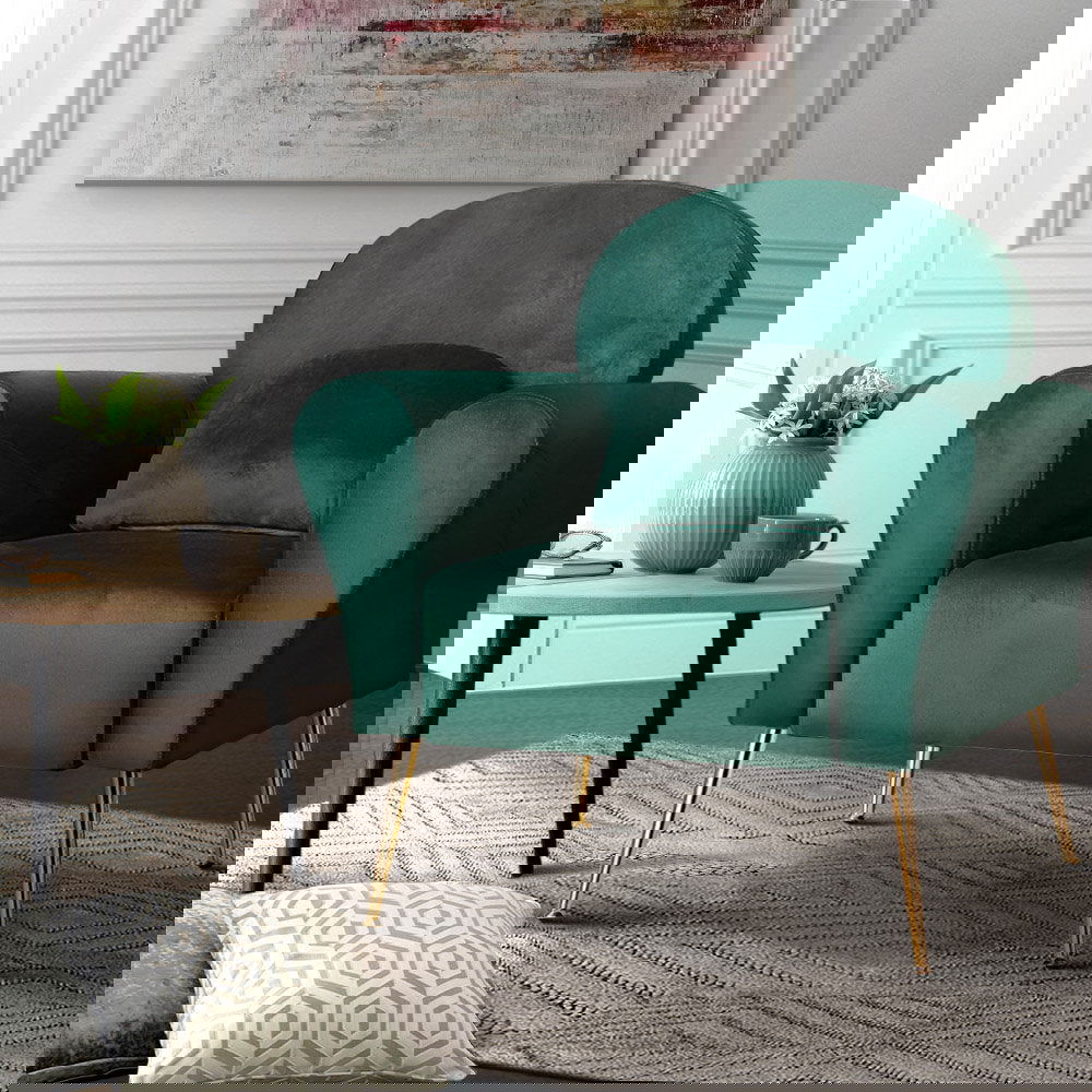 Artiss Armchair Green Velvet Caroline - Cosy Abode