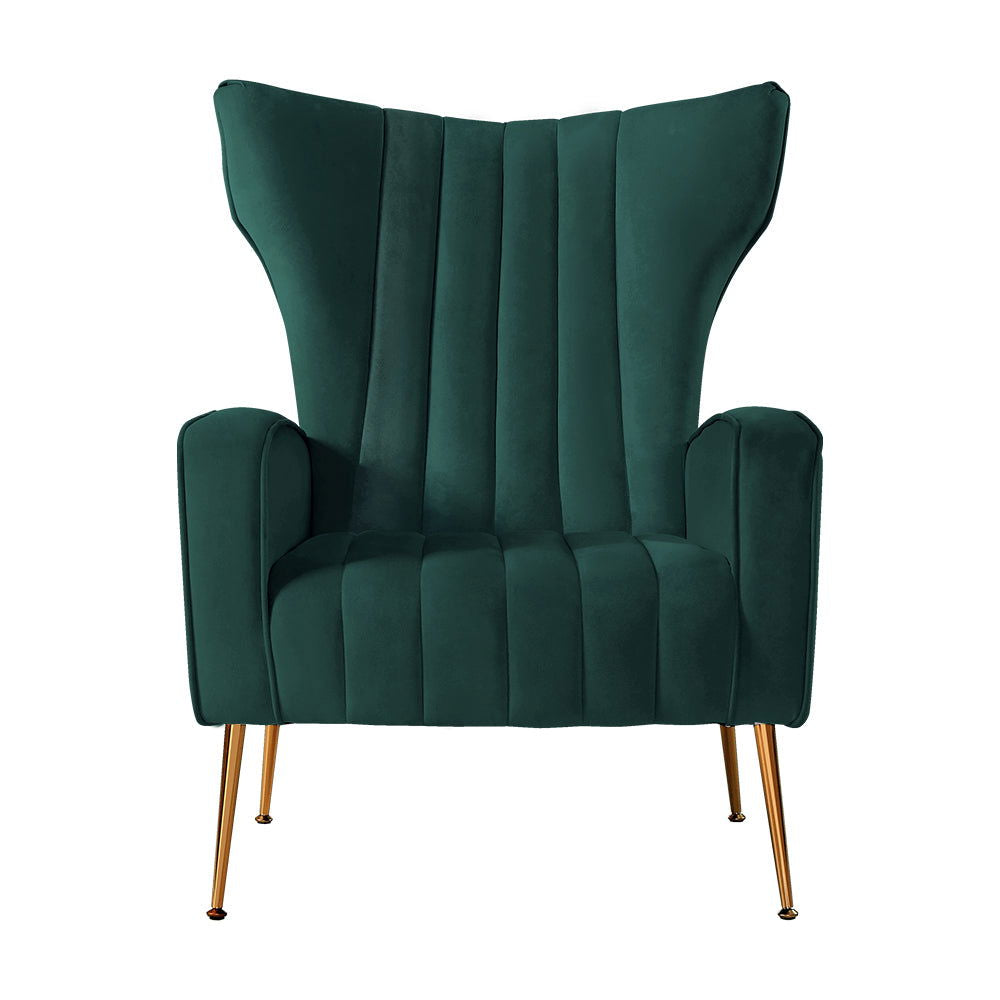 Artiss Armchair Green Velvet Kate - Cosy Abode