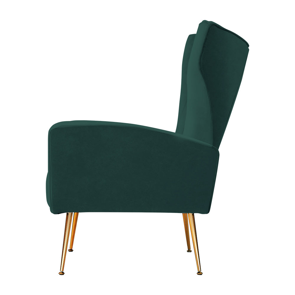 Artiss Armchair Green Velvet Kate - Cosy Abode