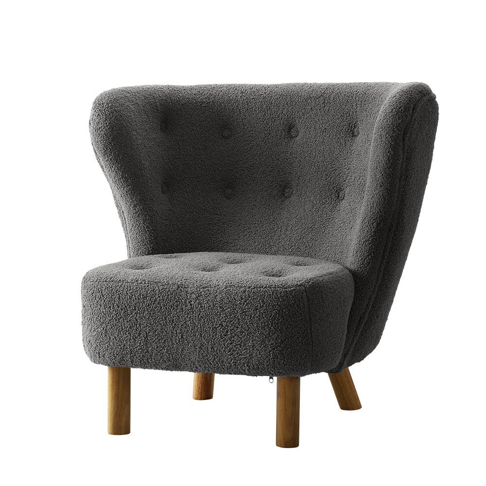 Artiss Armchair Lounge Accent Chair Armchairs Couch Chairs Sofa Bedroom Charcoal - Cosy Abode