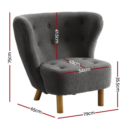 Artiss Armchair Lounge Accent Chair Armchairs Couch Chairs Sofa Bedroom Charcoal - Cosy Abode