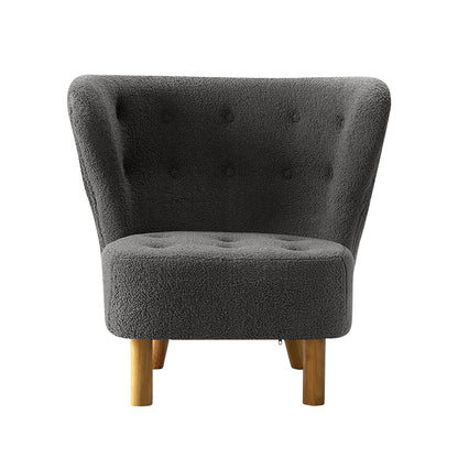 Artiss Armchair Lounge Accent Chair Armchairs Couch Chairs Sofa Bedroom Charcoal - Cosy Abode