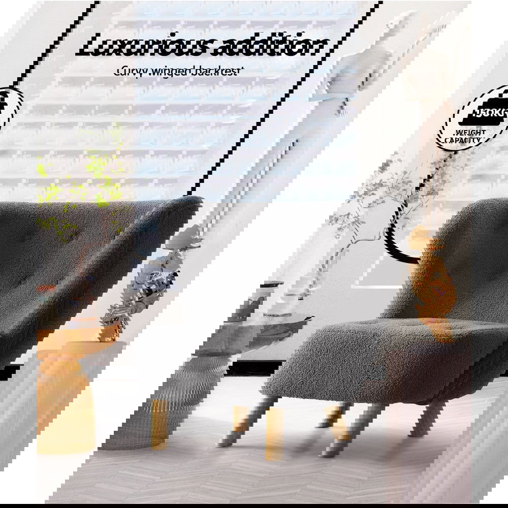 Artiss Armchair Lounge Accent Chair Armchairs Couch Chairs Sofa Bedroom Charcoal - Cosy Abode