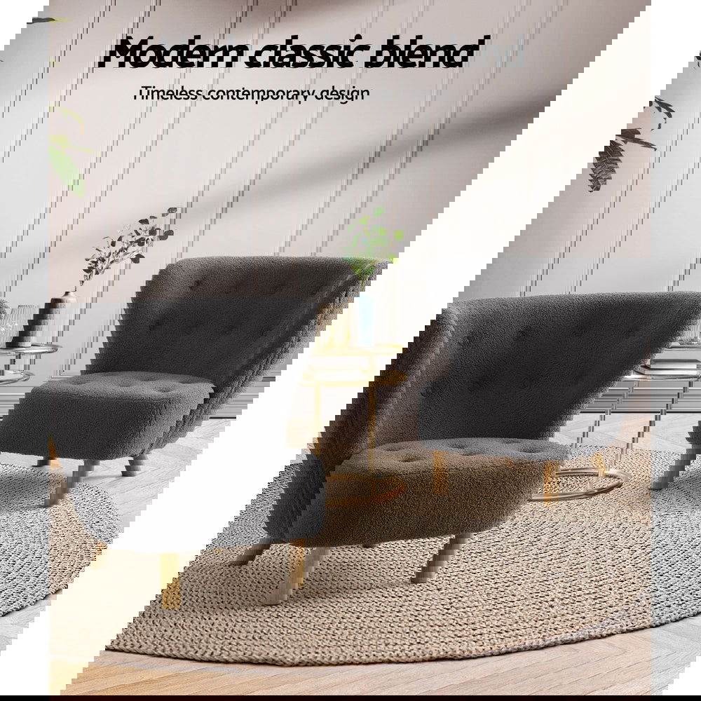 Artiss Armchair Lounge Accent Chair Armchairs Couch Chairs Sofa Bedroom Charcoal - Cosy Abode