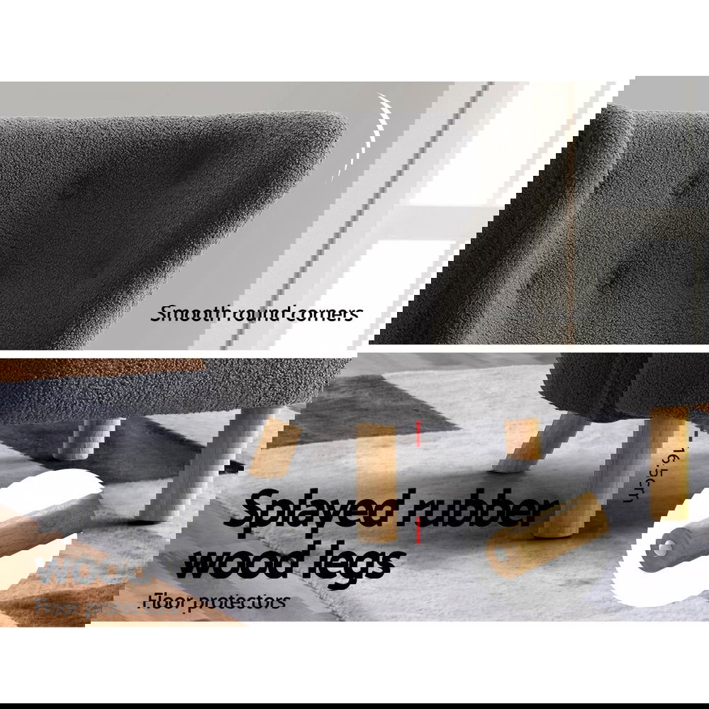 Artiss Armchair Lounge Accent Chair Armchairs Couch Chairs Sofa Bedroom Charcoal - Cosy Abode