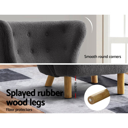 Artiss Armchair Lounge Accent Chair Armchairs Couch Chairs Sofa Bedroom Charcoal - Cosy Abode