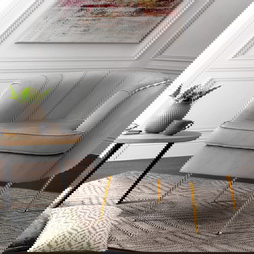 Artiss Armchair Lounge Accent Chair Armchairs Sofa Chairs Velvet Grey Couch - Cosy Abode