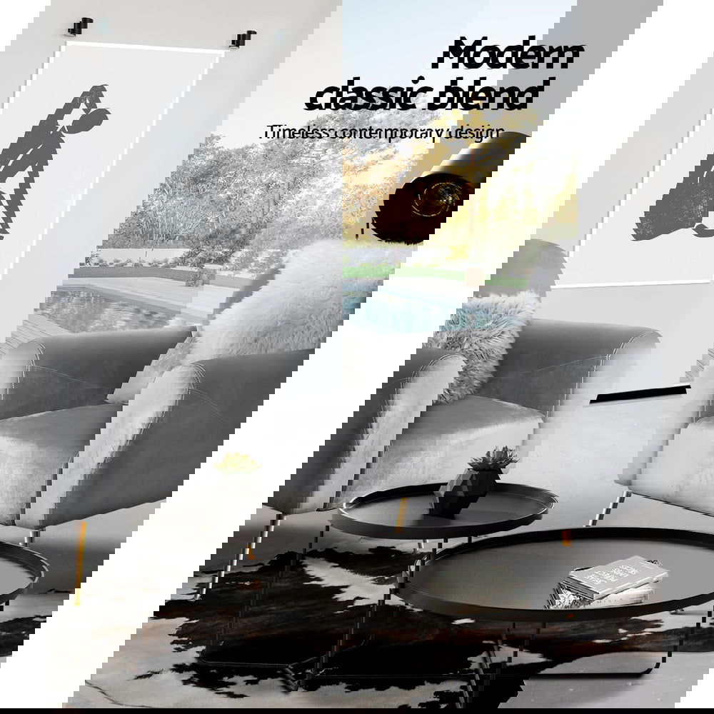 Artiss Armchair Lounge Chair Accent Armchairs Chairs Sofa Grey Velvet Cushion - Cosy Abode