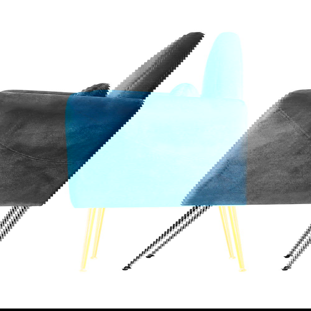 Artiss Armchair Lounge Chair Accent Chairs Armchairs Sofa Navy Velvet Cushion - Cosy Abode