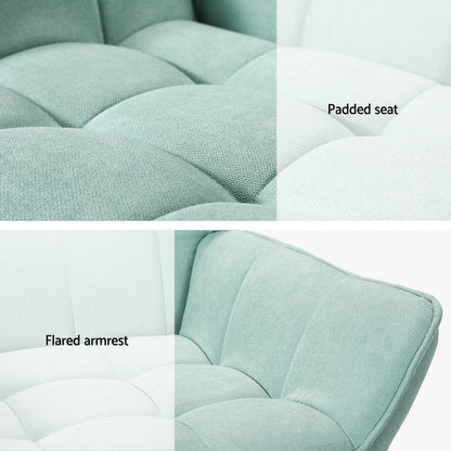 Artiss Armchair Lounge Chair Accent Chairs Sofa Linen Fabric Cushion Seat Blue - Cosy Abode