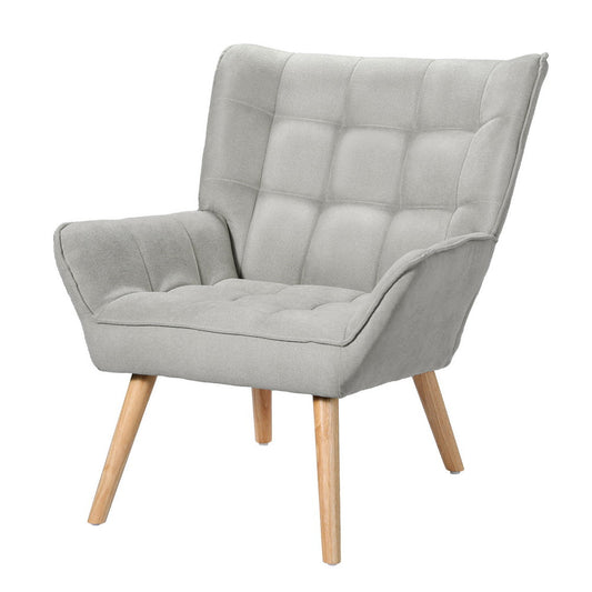 Artiss Armchair Lounge Chair Accent Chairs Sofa Linen Fabric Cushion Seat Grey - Cosy Abode