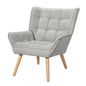 Artiss Armchair Lounge Chair Accent Chairs Sofa Linen Fabric Cushion Seat Grey - Cosy Abode