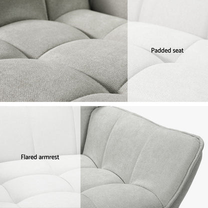 Artiss Armchair Lounge Chair Accent Chairs Sofa Linen Fabric Cushion Seat Grey - Cosy Abode