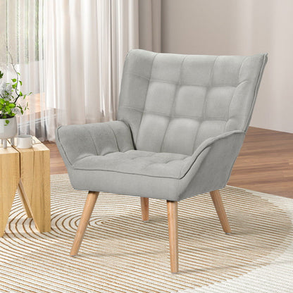 Artiss Armchair Lounge Chair Accent Chairs Sofa Linen Fabric Cushion Seat Grey - Cosy Abode