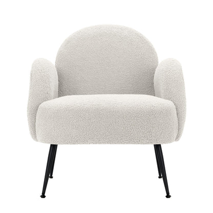 Artiss Armchair Lounge Chair Armchairs Accent Arm Chairs Sherpa Boucle White - Cosy Abode