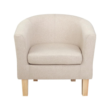 Artiss Armchair Lounge Chair Tub Accent Armchairs Fabric Sofa Chairs Beige - Cosy Abode