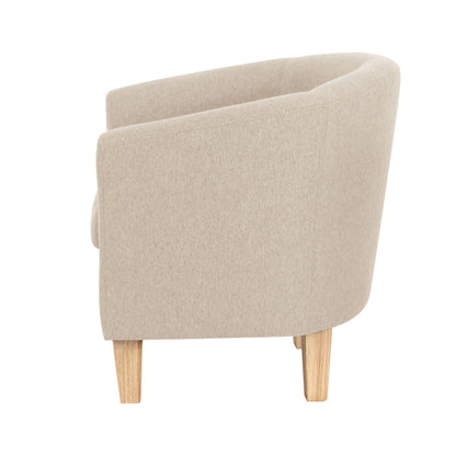 Artiss Armchair Lounge Chair Tub Accent Armchairs Fabric Sofa Chairs Beige - Cosy Abode