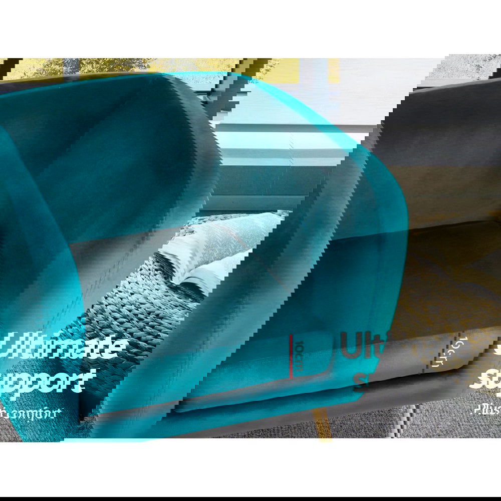 Artiss Armchair Lounge Sofa Arm Chair Accent Chairs Armchairs Couch Velvet Green - Cosy Abode