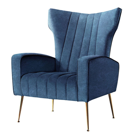 Artiss Armchair Navy Velvet Kate - Cosy Abode