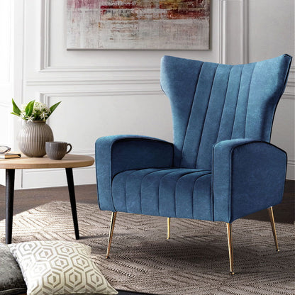 Artiss Armchair Navy Velvet Kate - Cosy Abode