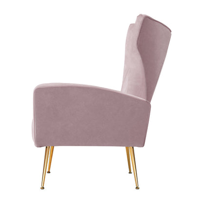 Artiss Armchair Pink Velvet Kate - Cosy Abode
