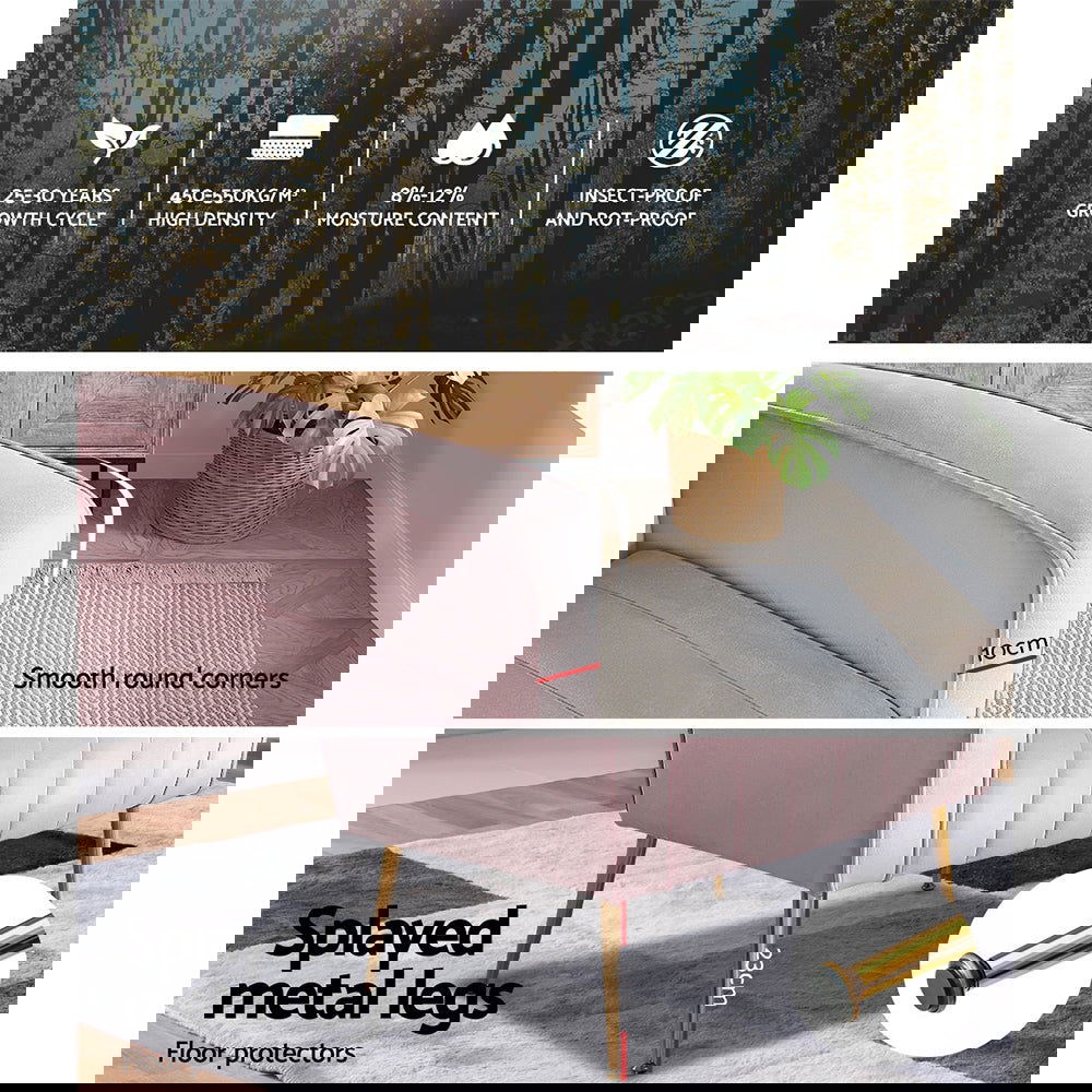 Artiss Armchair Pink Velvet Kate - Cosy Abode