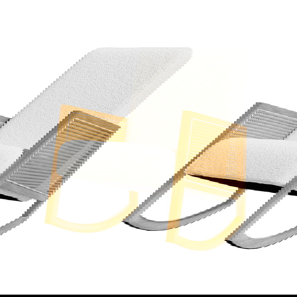 Artiss Armchair Rocking Chair Boucle Rattan White - Cosy Abode