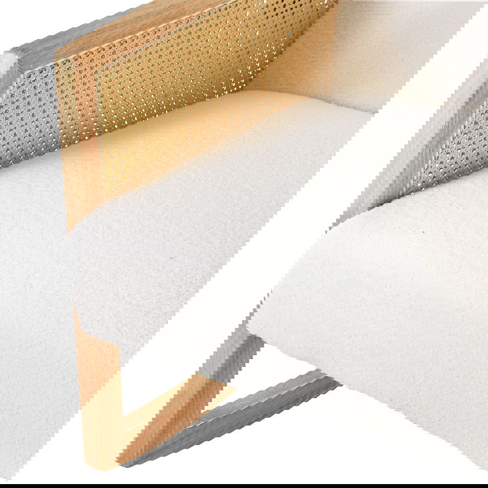 Artiss Armchair Rocking Chair Boucle Rattan White - Cosy Abode