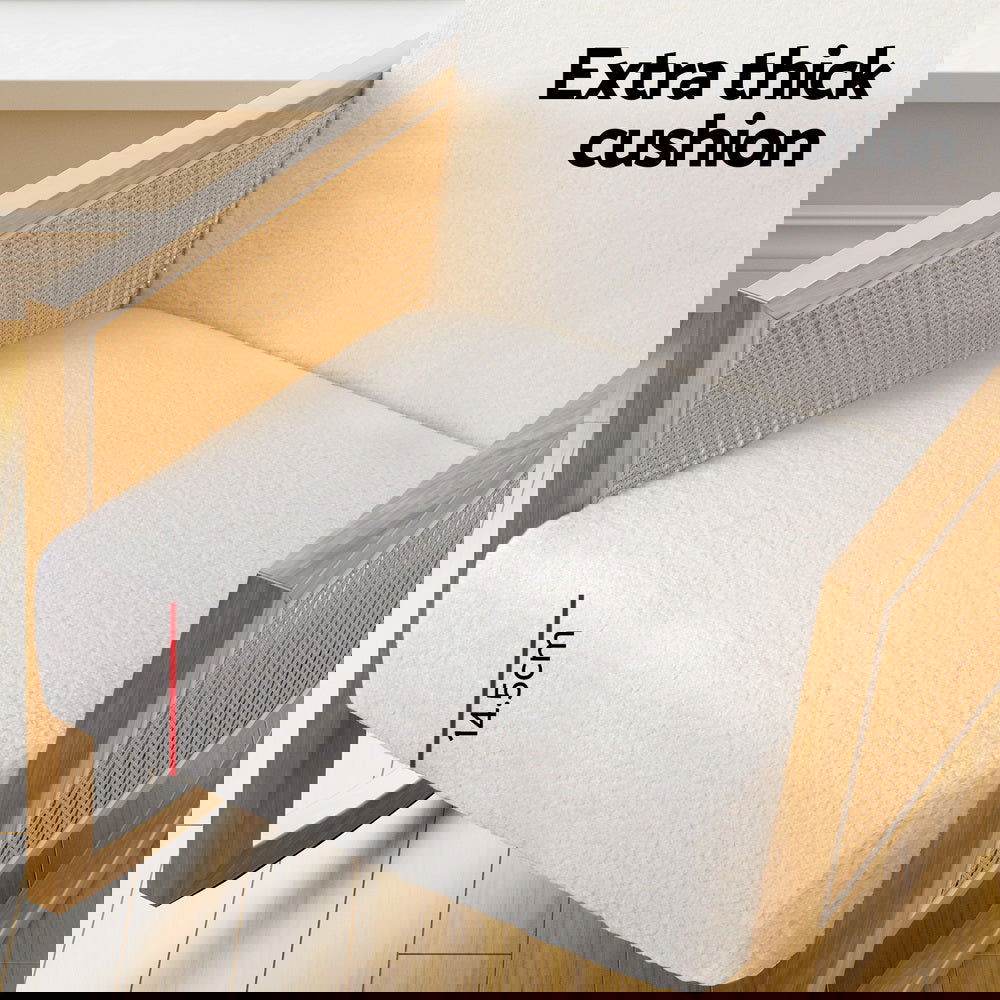 Artiss Armchair Rocking Chair Boucle Rattan White - Cosy Abode