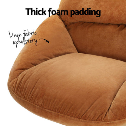 Artiss Armchair Set with Ottoman Linen Fabric Orange Yaro - Cosy Abode