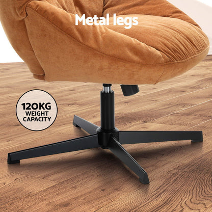 Artiss Armchair Set with Ottoman Linen Fabric Orange Yaro - Cosy Abode