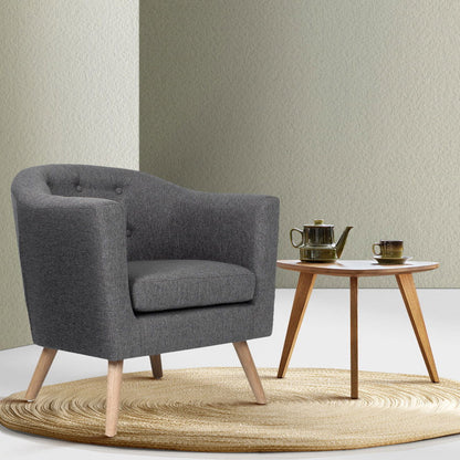 Artiss Armchair Tub Chair Grey Adora - Cosy Abode