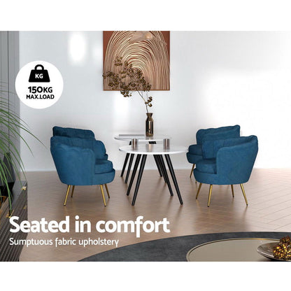 Artiss Armchair Velvet Blue Callista - Cosy Abode