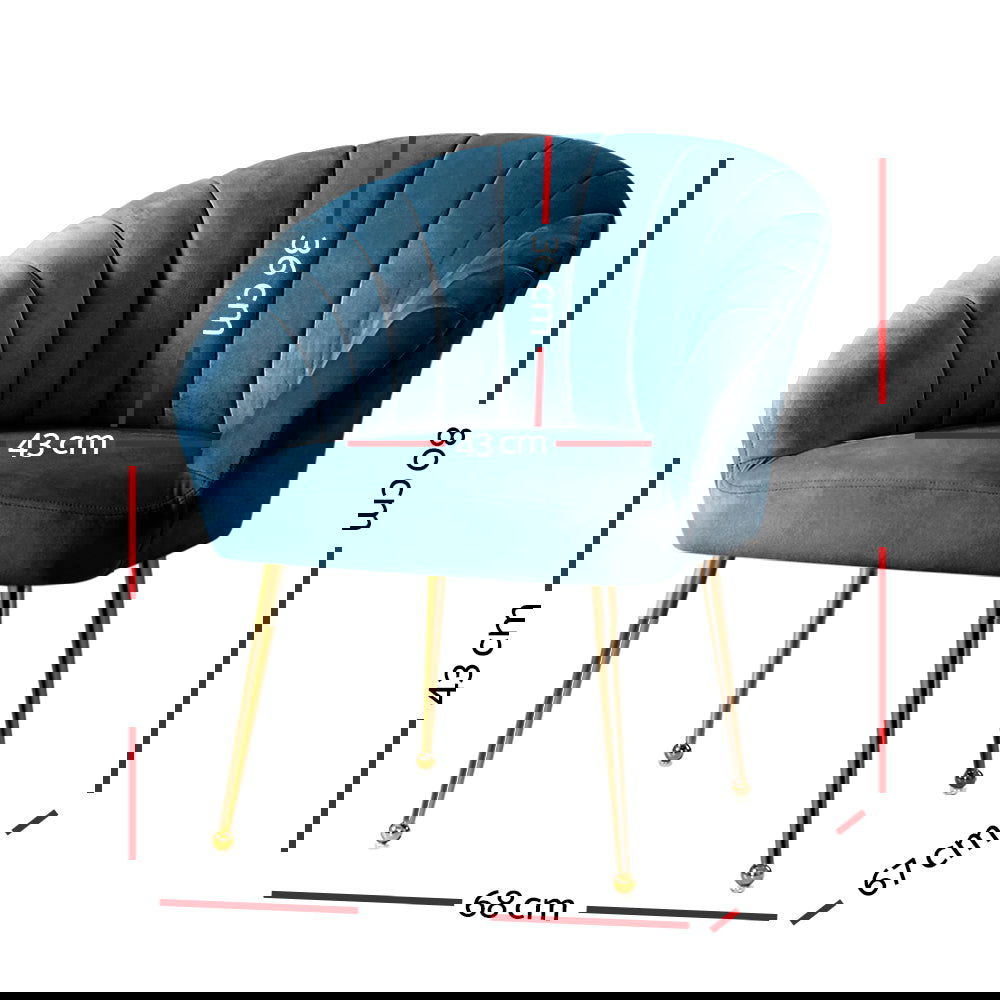 Artiss Armchair Velvet Blue Eloise - Cosy Abode