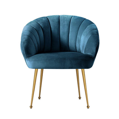 Artiss Armchair Velvet Blue Eloise - Cosy Abode