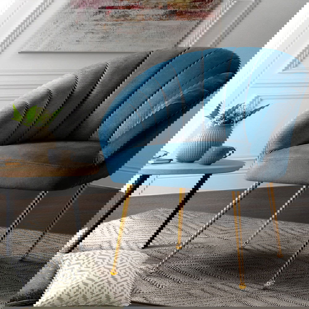 Artiss Armchair Velvet Blue Eloise - Cosy Abode