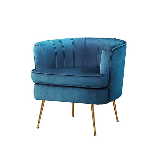 Artiss Armchair Velvet Blue Norvia - Cosy Abode
