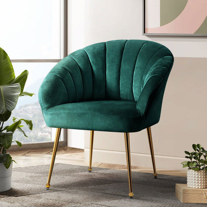 Artiss Armchair Velvet Green Eloise - Cosy Abode