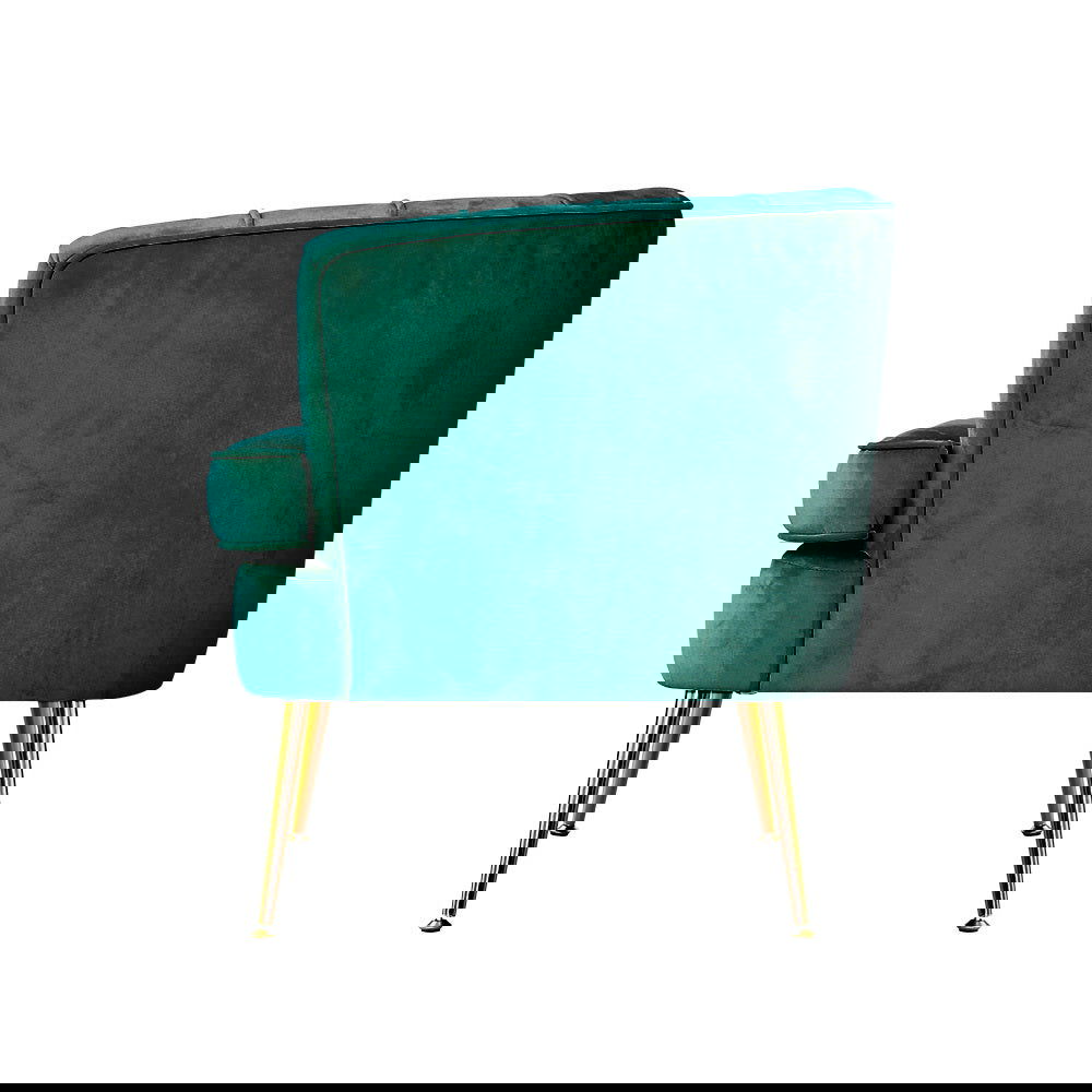 Artiss Armchair Velvet Green Norvia - Cosy Abode