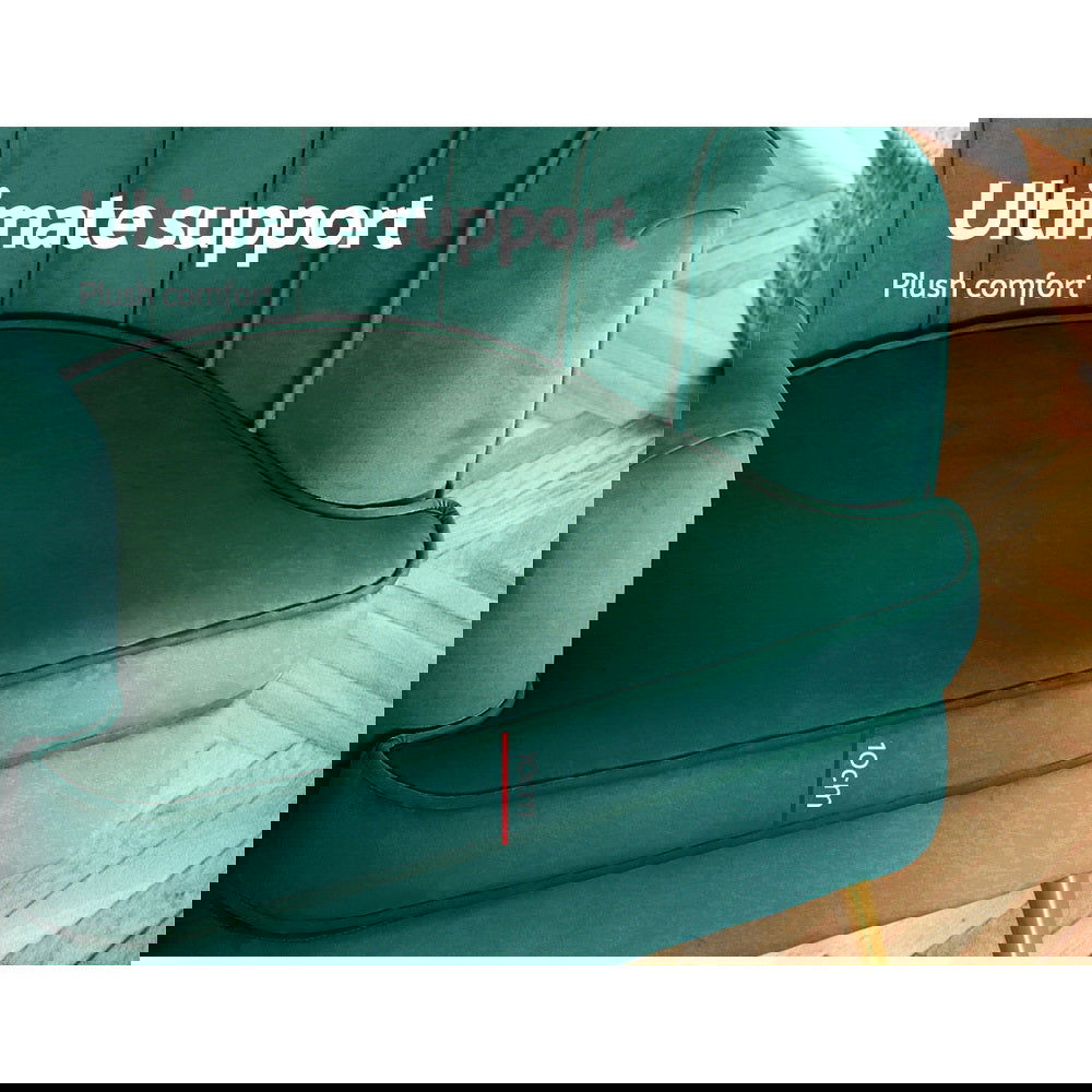 Artiss Armchair Velvet Green Norvia - Cosy Abode