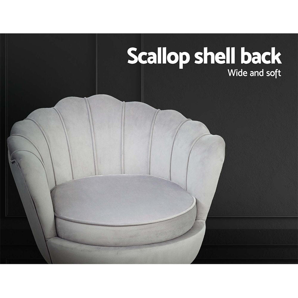 Artiss Armchair Velvet Grey Callista - Cosy Abode