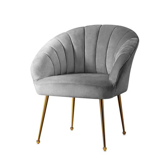 Artiss Armchair Velvet Grey Eloise - Cosy Abode