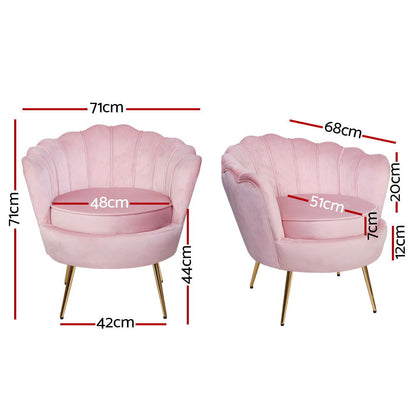 Artiss Armchair Velvet Pink Callista - Cosy Abode