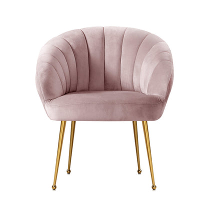 Artiss Armchair Velvet Pink Eloise - Cosy Abode