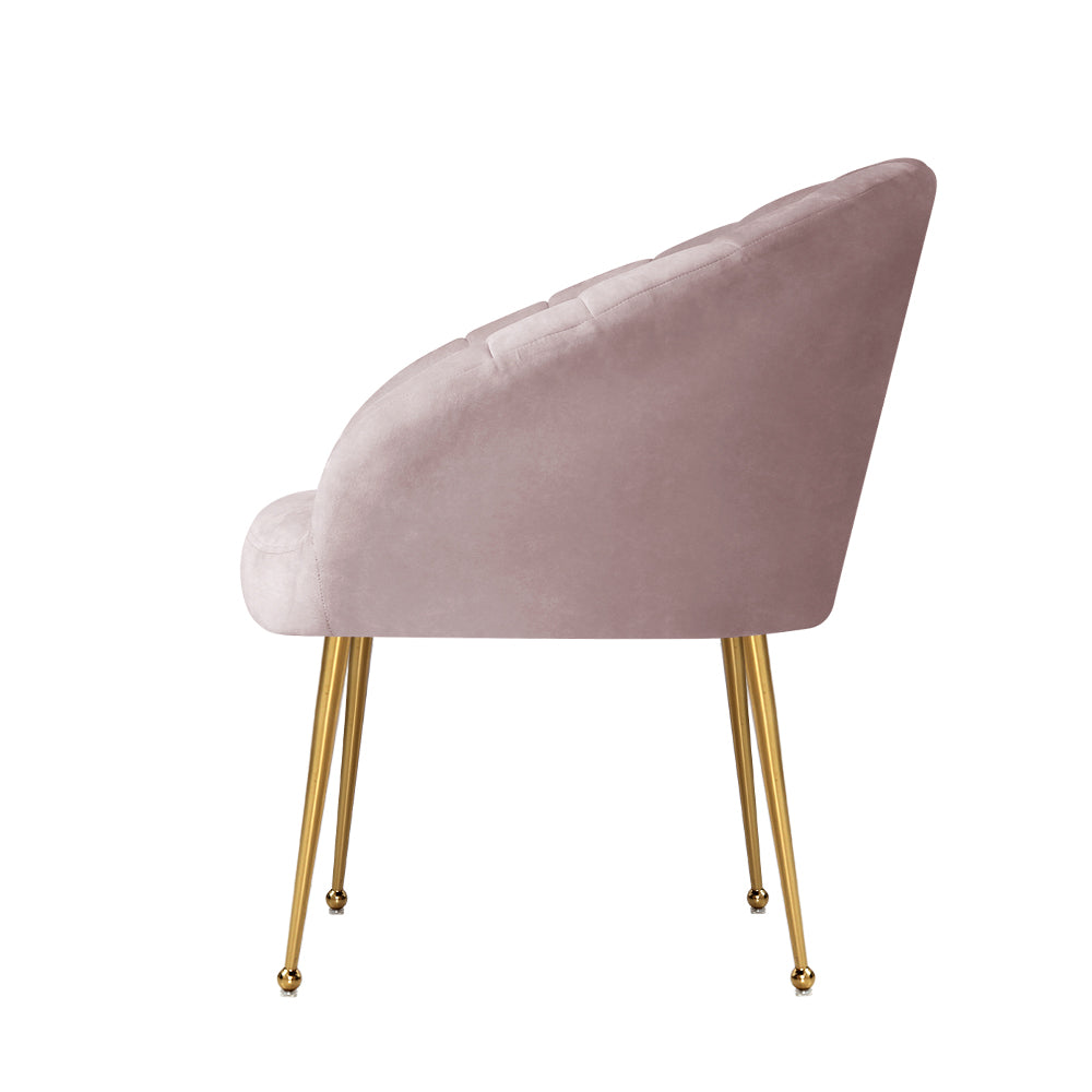 Artiss Armchair Velvet Pink Eloise - Cosy Abode