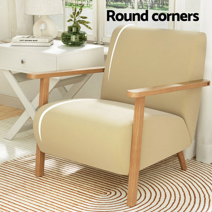 Artiss Armchair Velvet Yellow Olie - Cosy Abode