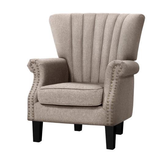 Artiss Armchair Wingback Beige Andrew - Cosy Abode