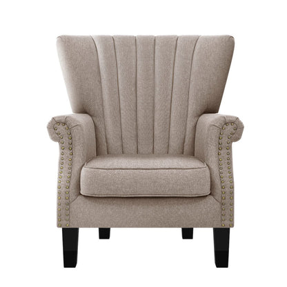 Artiss Armchair Wingback Beige Andrew - Cosy Abode